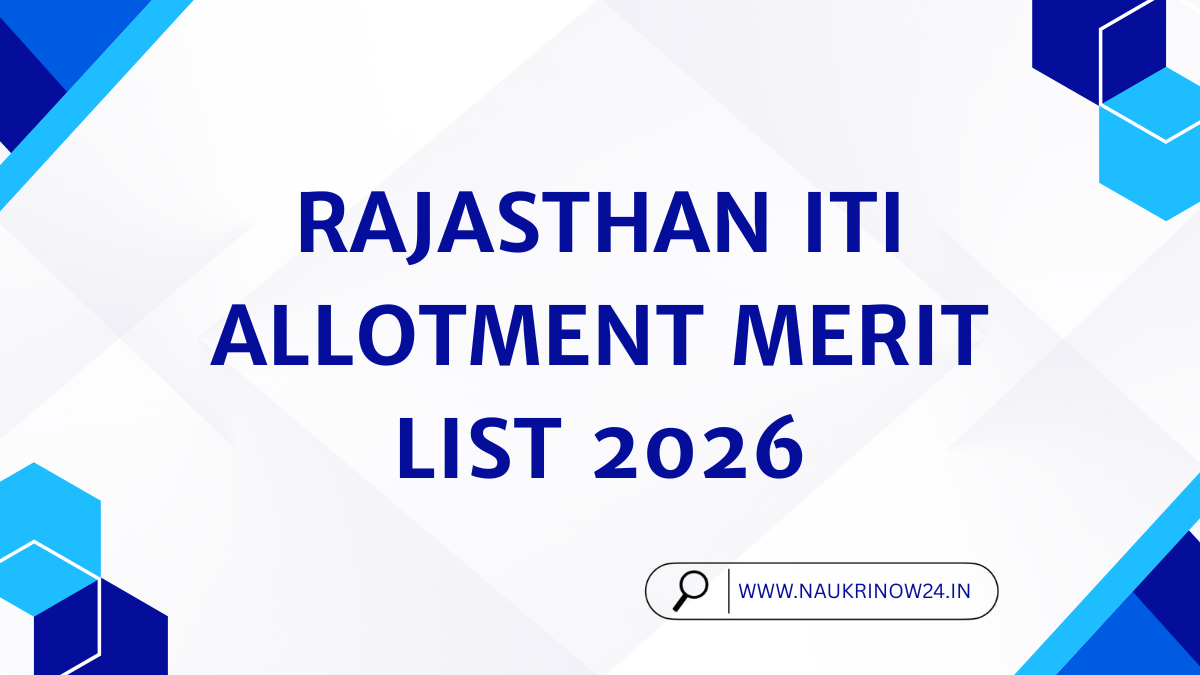 Rajasthan ITI Allotment Merit List 2026